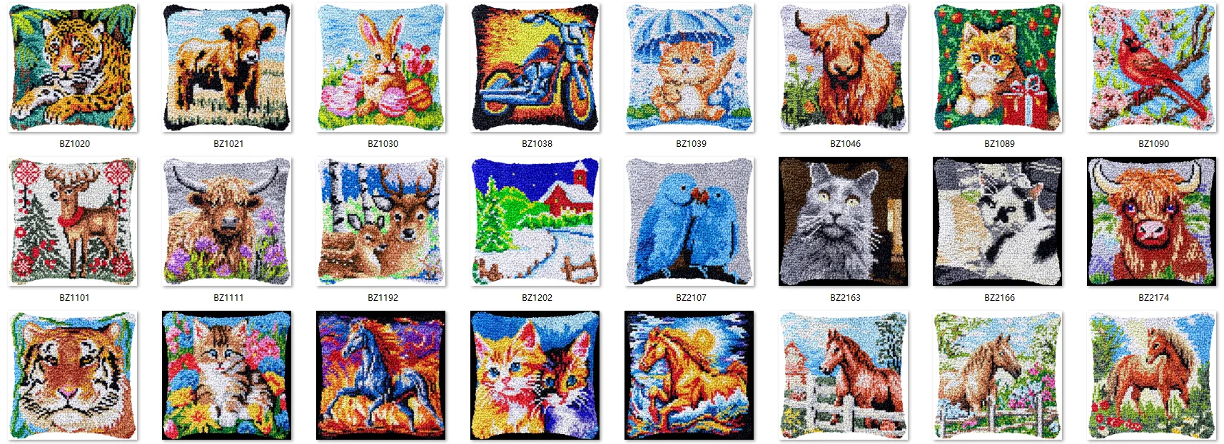 Tigers latch hook kit rug canvas printing Swans handwerken knooppakket diy carpet embroidery handmade accessories