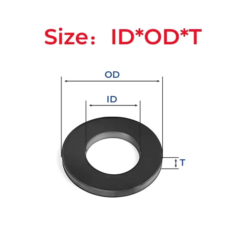 

M2-M42 Black Soft Rubber Flat Washer / Insulation Sealing Ring Waterproof O-Ring Gasket for Pipe & Bolt Sealing (10-50pcs)
