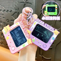 Cartoon Butter Bear Mini Doodle Board Ice Cream Keychain Lovely Bear Paw Print Love Graffiti Board Bag Pendant Key Chain Gift