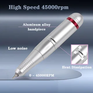 LCDディスプレイ付き電動ネイルドリル,サンダー,充電式ファイル,ネイルアクセサリー,低ノイズ,45000rpm