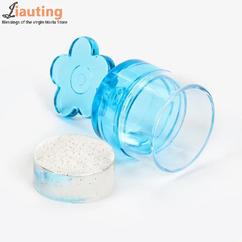 1 set bloemvorm nagel stamper doorzichtige siliconen kop manicure schraper overdracht sjablonen afdrukken kits nail art stempelplaten