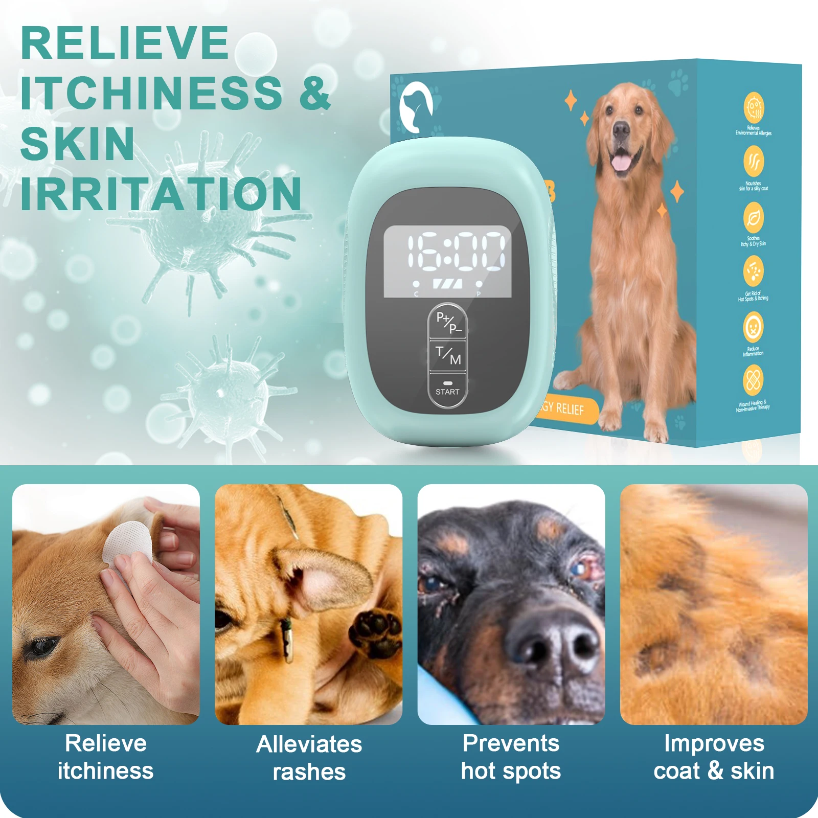 فرشاة علاج بالليزر للكلاب ، جهاز بيطري للعلاج بالضوء الأحمر لتقوية العظام ، نمو الشعر والعناية بالبشرة ، صمامات ليزر ثنائية ، 8 × 650 نانومتر #4