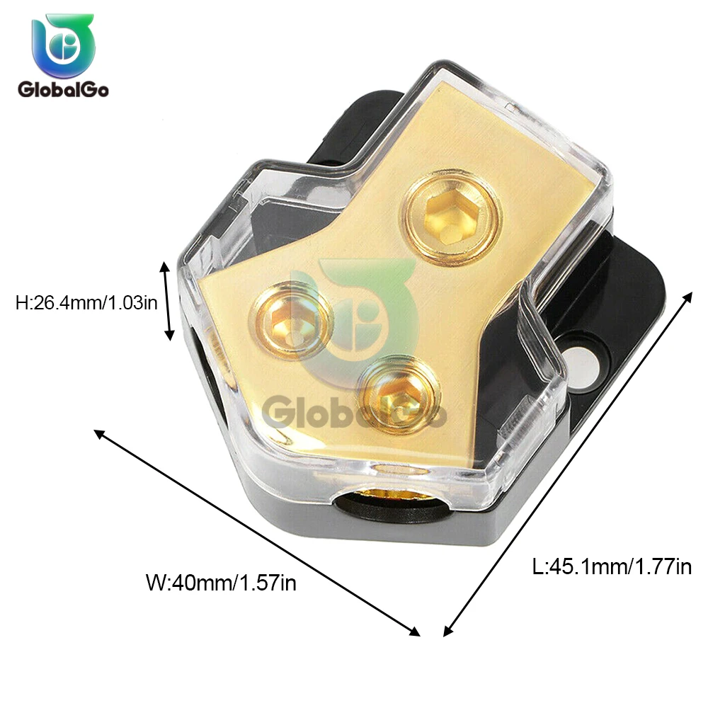 บล็อกการกระจายพลังงาน2ทางเครื่องเสียงรถยนต์ตัวแยกพลังงาน/กราวด์เกจ0/4 AWG สำหรับรถยนต์ไฟฟ้าในรถยนต์รถยนต์