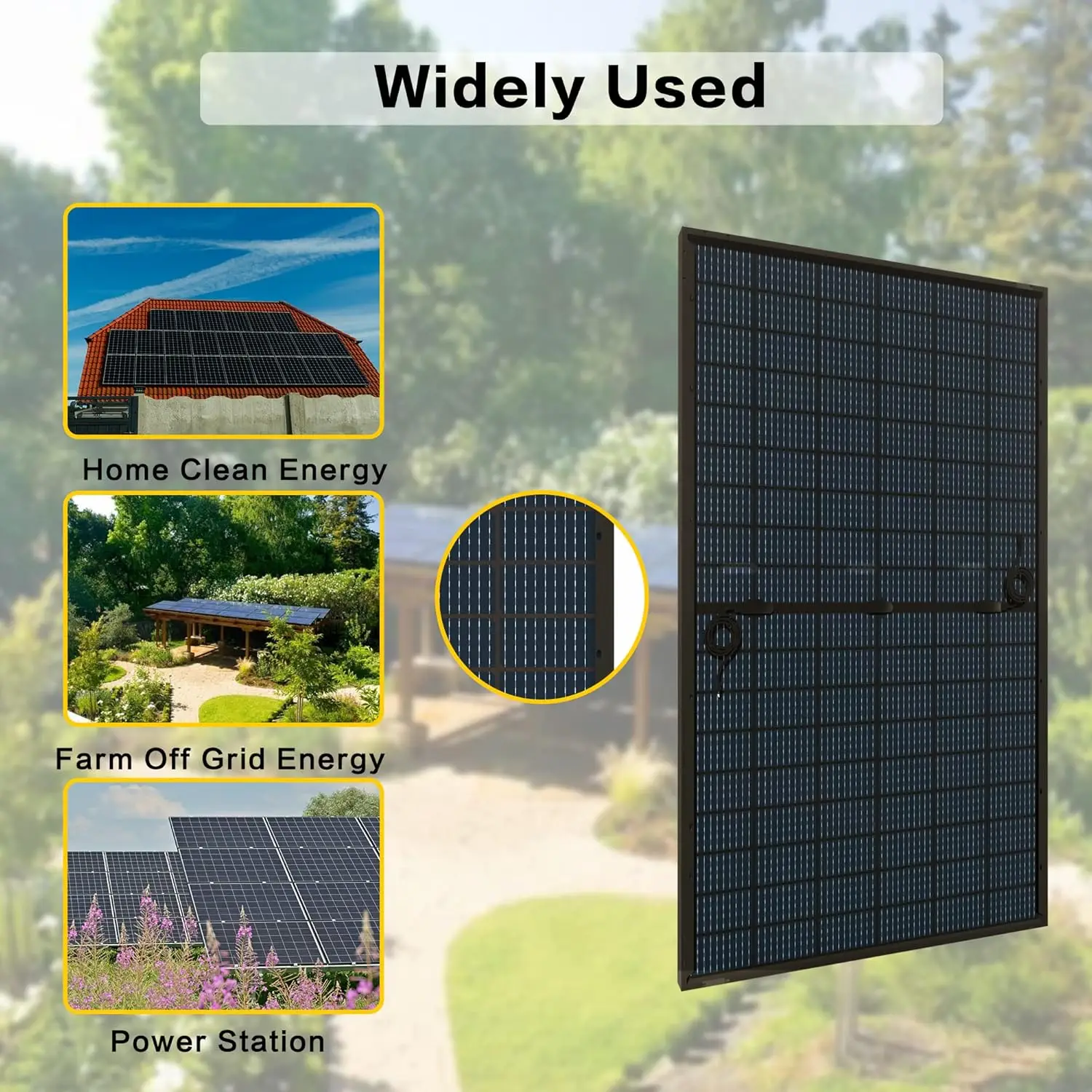 

400 Watt Bifacial Solar Panel Kit,10BB Mono Solar Panel 22.3% High Efficiency Solar Module Work with