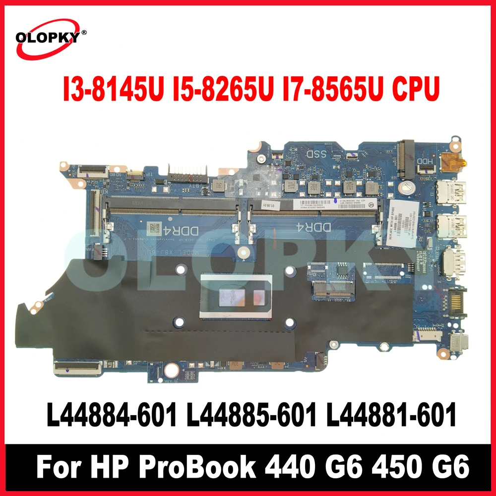 

DAX8JMB16E0 L44884-601 L44885-601 L44881-601 for HP ProBook 440 G6 450 G6 Laptop Motherboard I3-8145U I5-8265U I7-8565U CPU