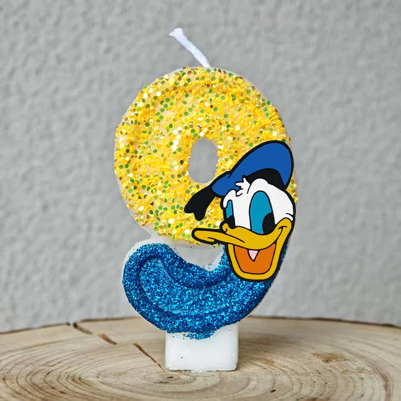 Schattige Donald Duck kaars nummer 0-9 voetbalkaars Donald Duck taartdecoratie jongens verjaardagsfeestje voor kinderen babyshower decoraties - afbeelding 1