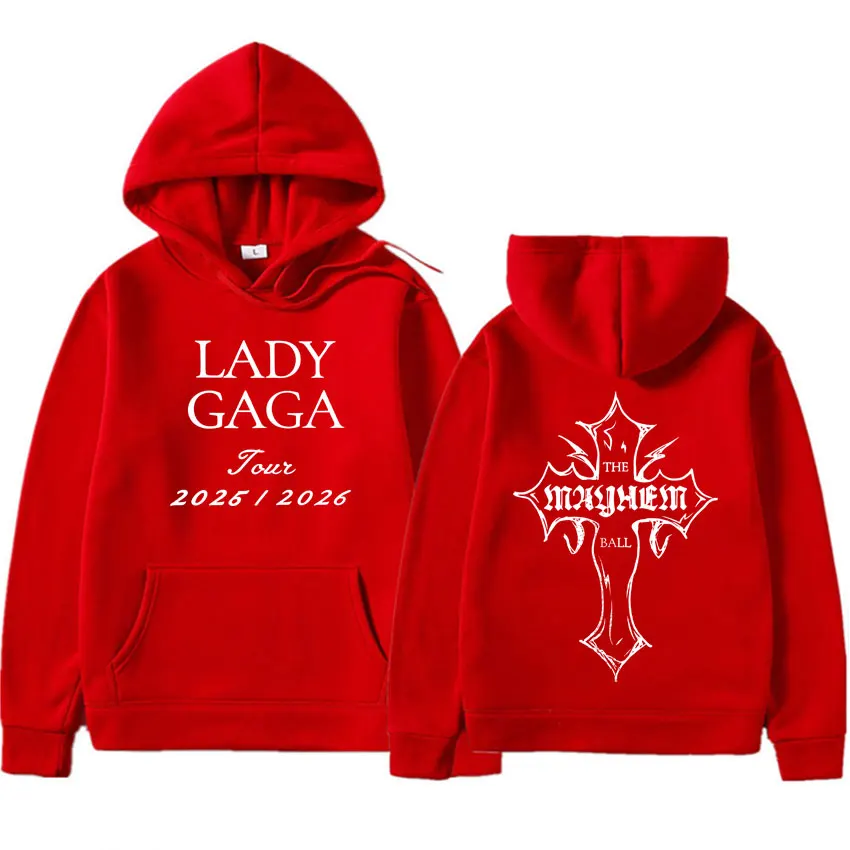 The MAYHEM Ball Tour 2025 Hoodie Lady Gaga Singer Graphic Tide Pullover Fashion Autumn/Winter Long Sleeve Casual Pop Sweatshirts