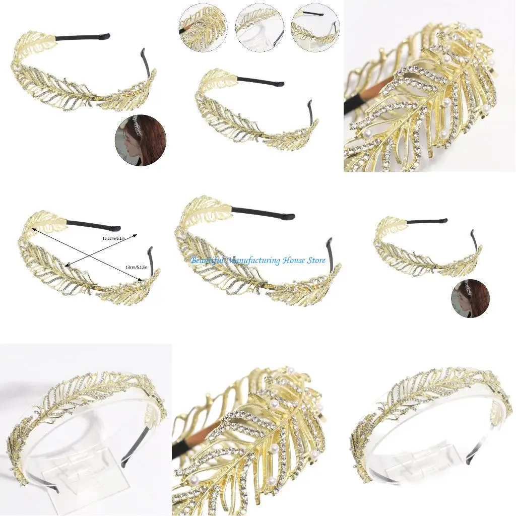 

E56A Pearl Hairband for Photography Headbands for Girl Trend Model Show Wedding Party Jewelry