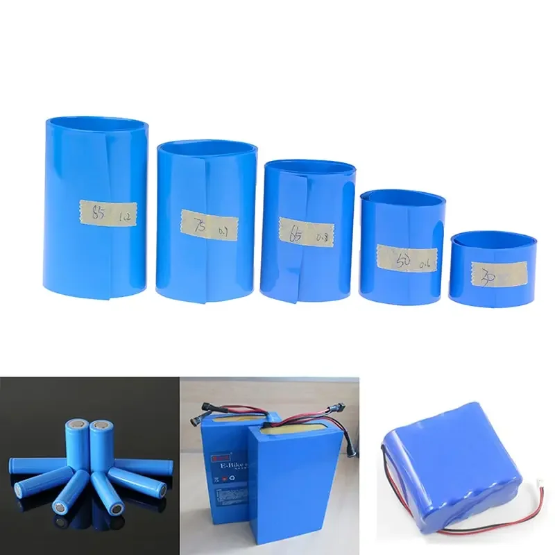 1 m/Packung PVC-Schrumpfschlauch, blauer Schrumpfschlauch, isolierter Schrumpfschlauch für die Herstellung von 18650-Akkus, Kabelhülse in verschiedenen Größen – Detail 5