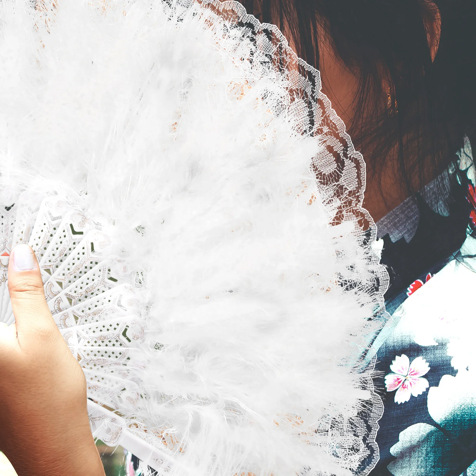 

Lace Fan Vintage H held Fans Women Party Wedding Decor Plume Design Festival Stage Show Props Foldable Bridal