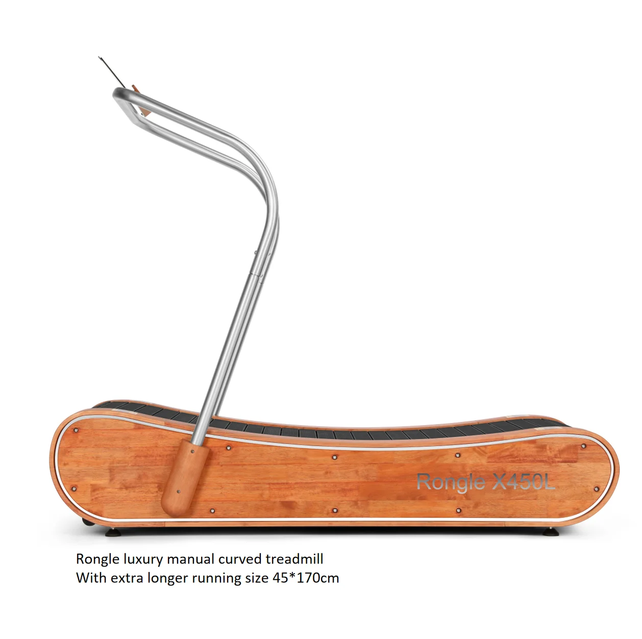 Luxury Manual Curved Treadmill Hand Crafted From Wooden and Stainless Steel Silent Treadmill  with Natural Running