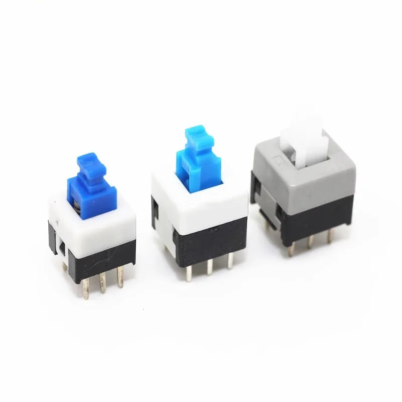 2PCS Button switch Key Six-pin switch 5.8 x 5.8 7 x 7 8 x 8 8.5 x 8.5MM Self-locking non-locking switch Six-pin