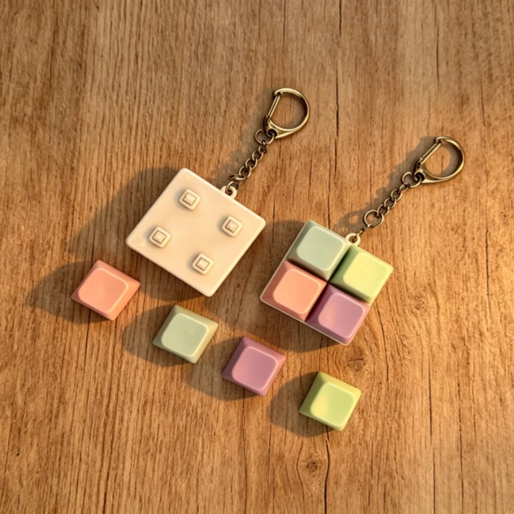Tastatur-Schlüsselanhänger Fidget Toy Stressabbau Mechanischer Tastenkappen-Klicker Schlüsselring Tragbarer Angstlöser Geschenk für Freundin – Detail 7