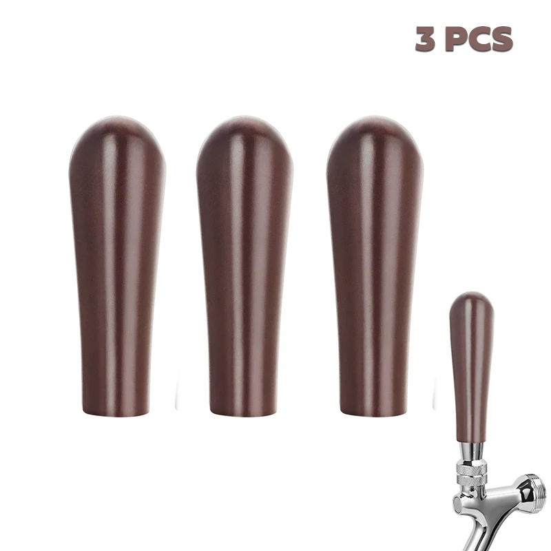 3 PCS Beechwood Tap Handle for Beer,3/8