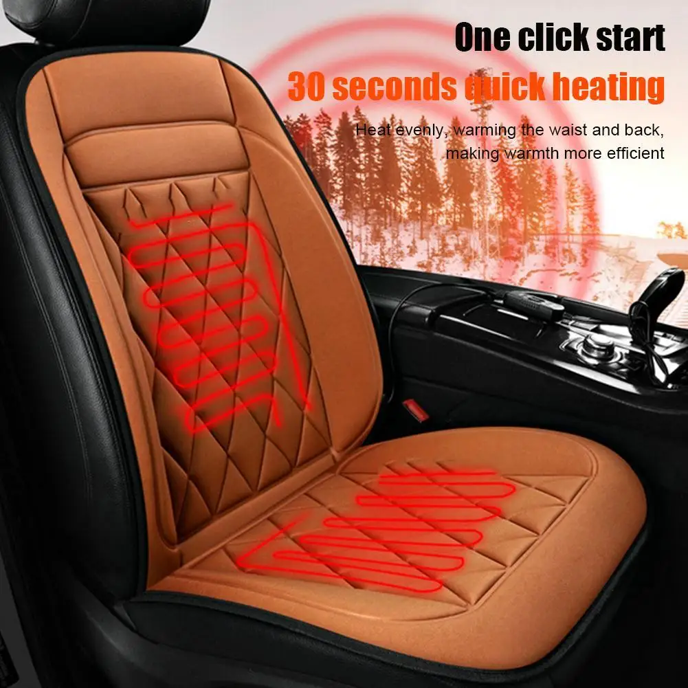 Universal Winter Car Heated Seat Cushion 12V24V 30 Seconds Electric Heated Seat Cushion Intelligent Temperature Control Soft Fla