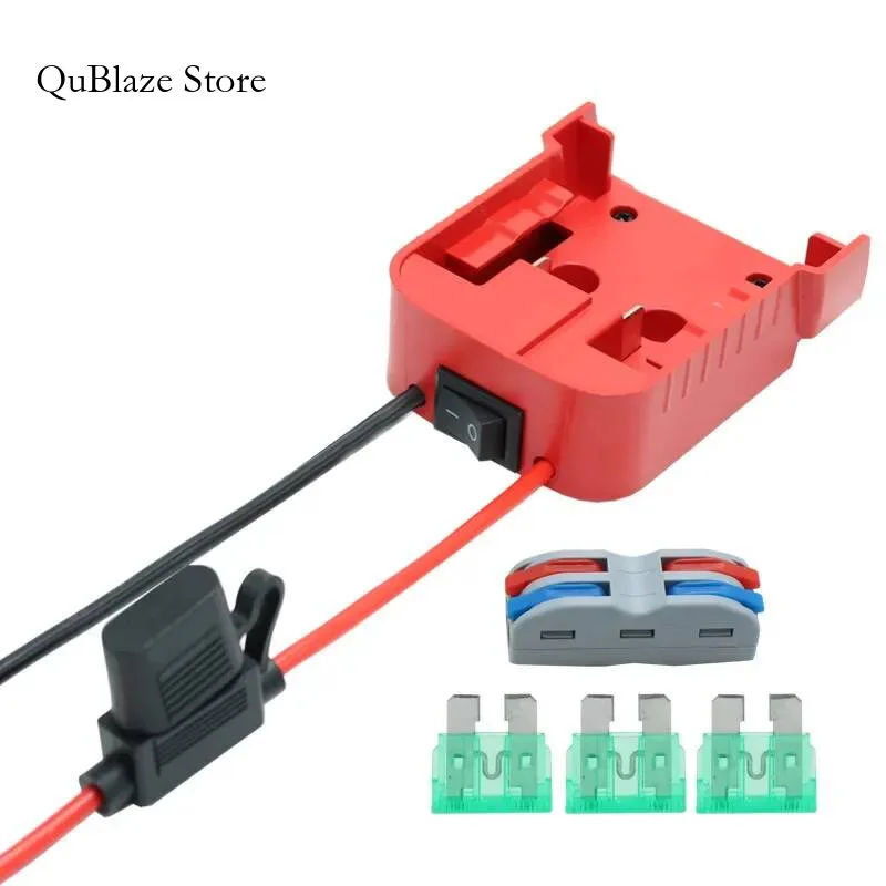 

30A New Battery Adapters For Makitamilwaukee/ 18V Power Connector Adapter Dock Holder 12Awg Wires DIY