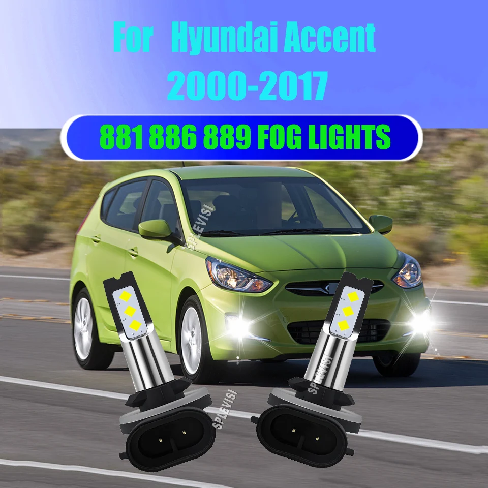 

250% Brightness, 6500K Cool White,1:1 Mini Size Halogen Replacement For Hyundai Accent 2000 2001 2002 2003 2004 2005 2006-2017