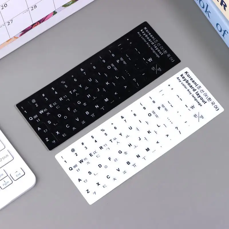 Korean Keyboard Sticker Set 5Pcs Waterproof PVC Material Laptop Desktop PC Decal Smooth Surface for Study Business