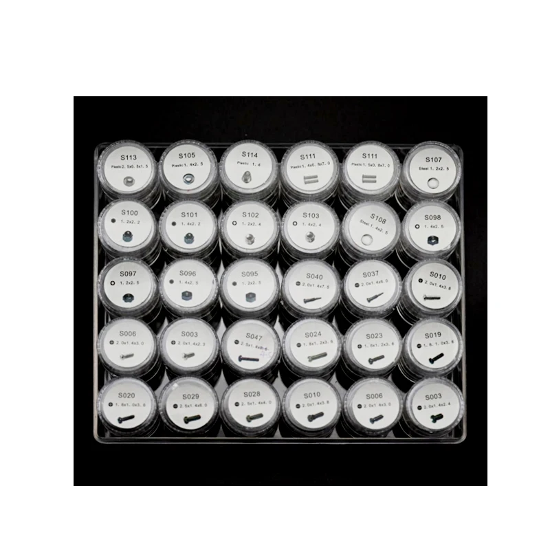 Eyeglases Screw Set Various Screws and Nuts 30 Different Model Independent Packaging Glasses Leg Nose Pad Accessories Sn002