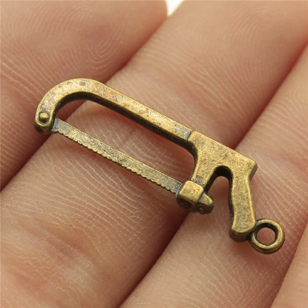 Wholesale 120pcs/bag 30x9mm Saw Charm For Jewelry Making Antique Bronze Color Pendant Charm Jewelry Accessories