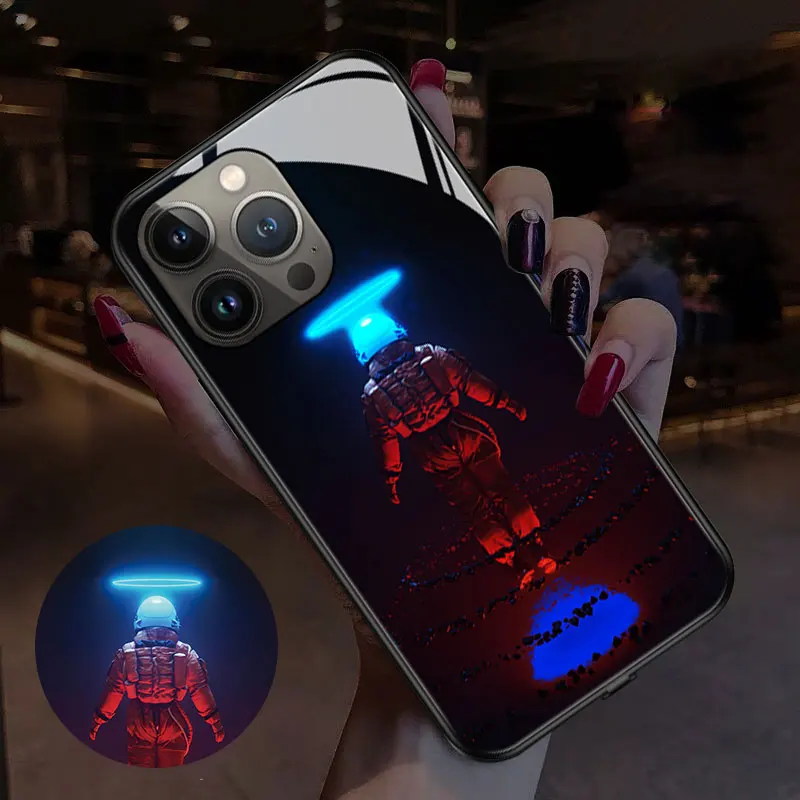 

New design flashing light phone case Smart luminous mobile shell For Xiaomi 10 11 12 Series Redmi K30 F2 K40 Pro POCO F3 Note11