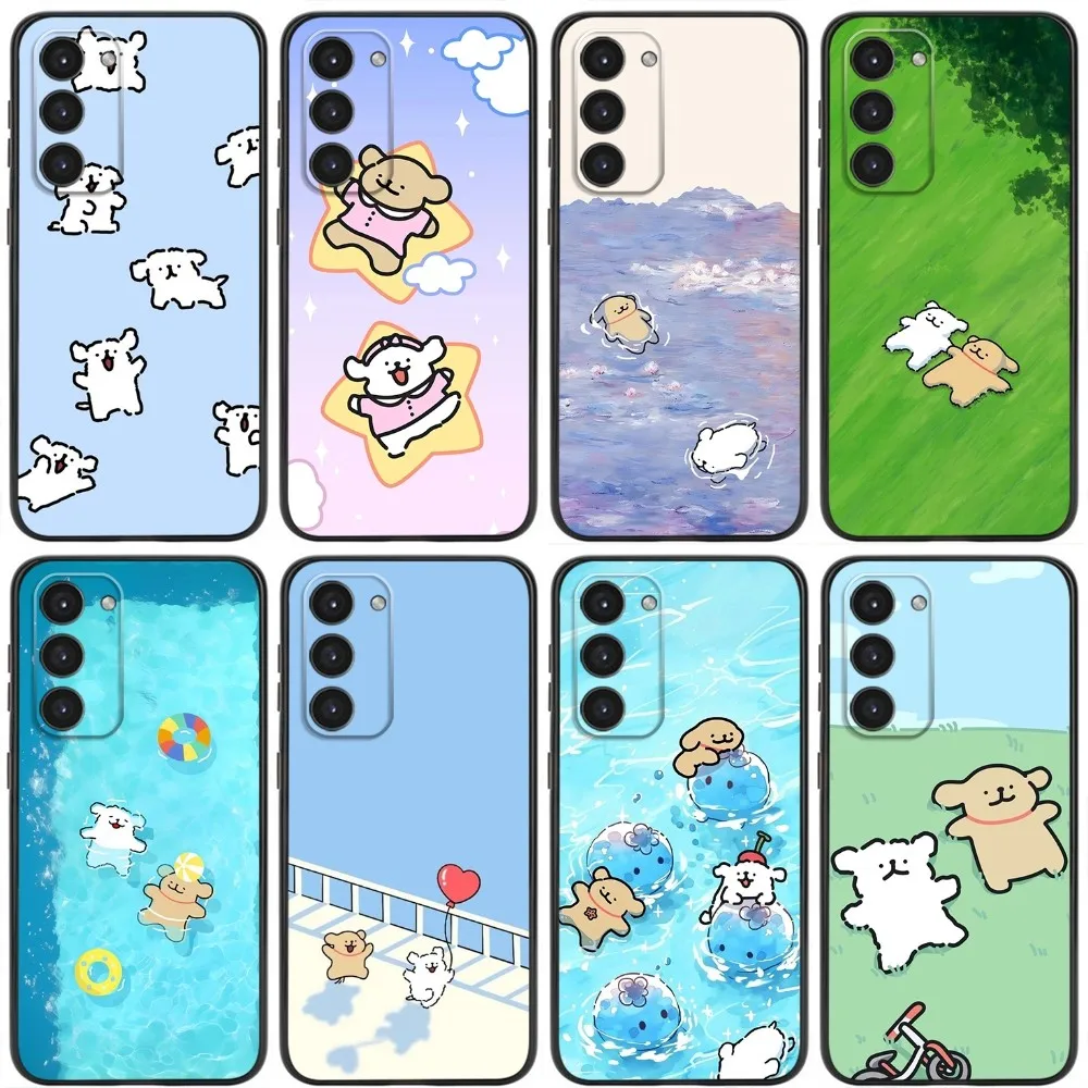 

S-Swimming puppy Phone Case For Samsung Galaxy A20,A21s,A22,A31,A32,A52,A53,A72,73,A80,A91 Soft Black Cover