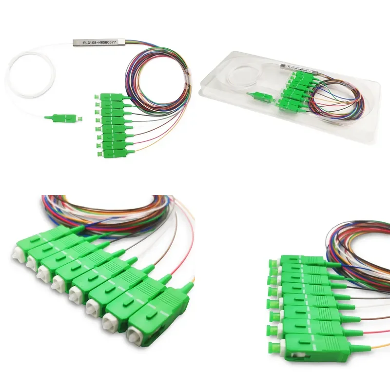 Single Mode 900um Optical Fiber SC/APC Connector for 4G Wireless 3G GPRS Network 1 * 8 Programmable Controller Separator Box