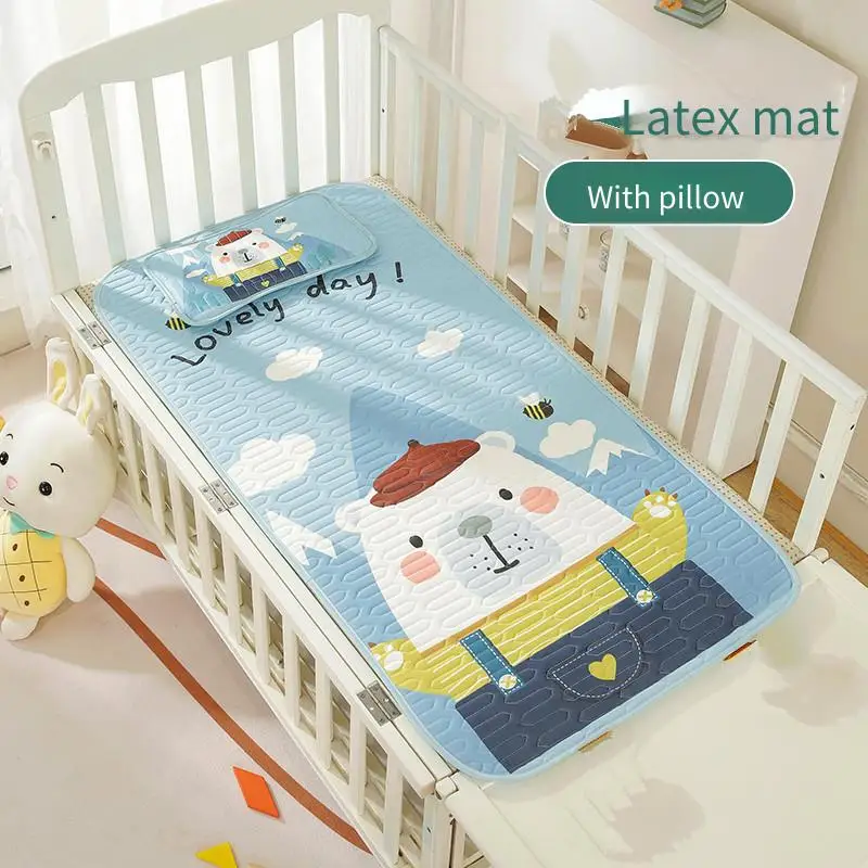2pcs ฤดูร้อนเด็ก Latex Cool MAT ฤดูร้อนเด็ก Air Conditioner MAT เด็ก Cool MAT โรงเรียนอนุบาลผ้าไหมน้ําแข็ง MAT