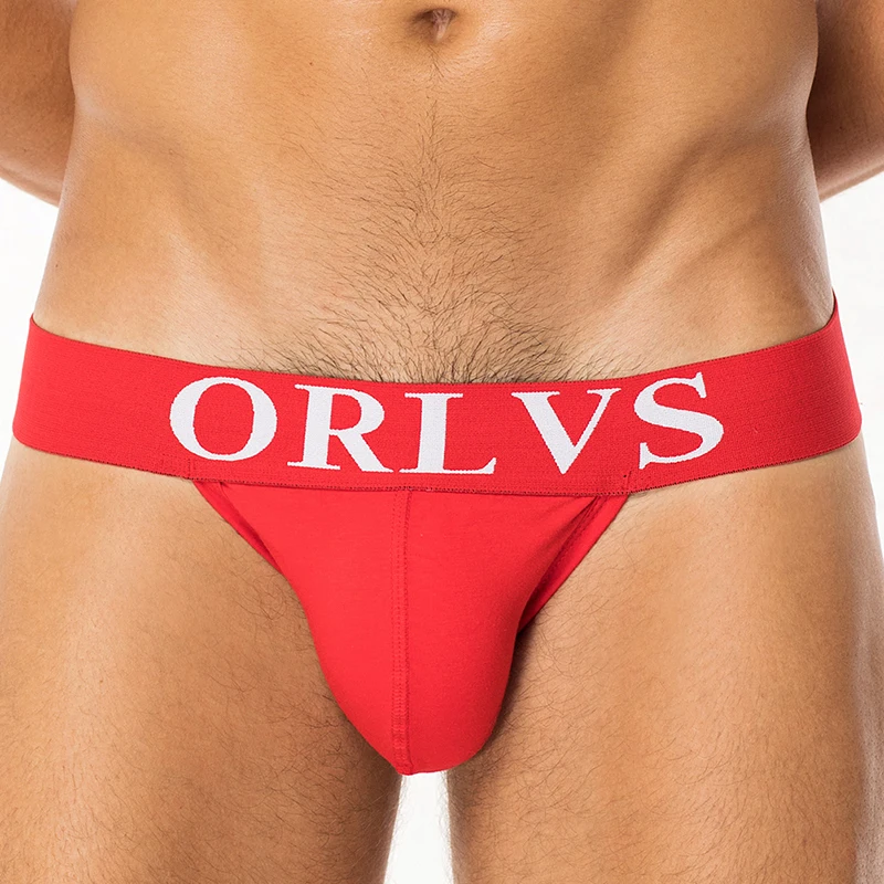 ORLVS Sexy Gay Underwear Men Jockstrap G-String And Thongs Homme Briefs Gay Mens Underwear Cotton Comfortable Jockstrap