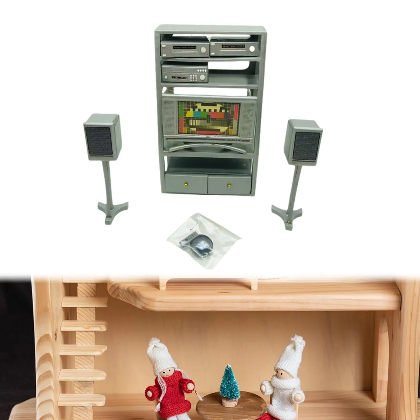 Set di altoparlanti miniature per case delle bambole 1/12 Strumenti fai-da-te Mobili in miniatura creativi Altezza 16 cm