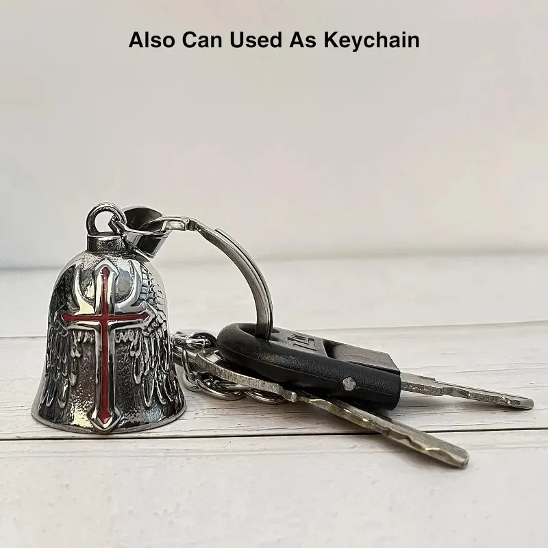 Retro Punk Style Guardian Bell Motorcycle Bells Men's Cross Lucky