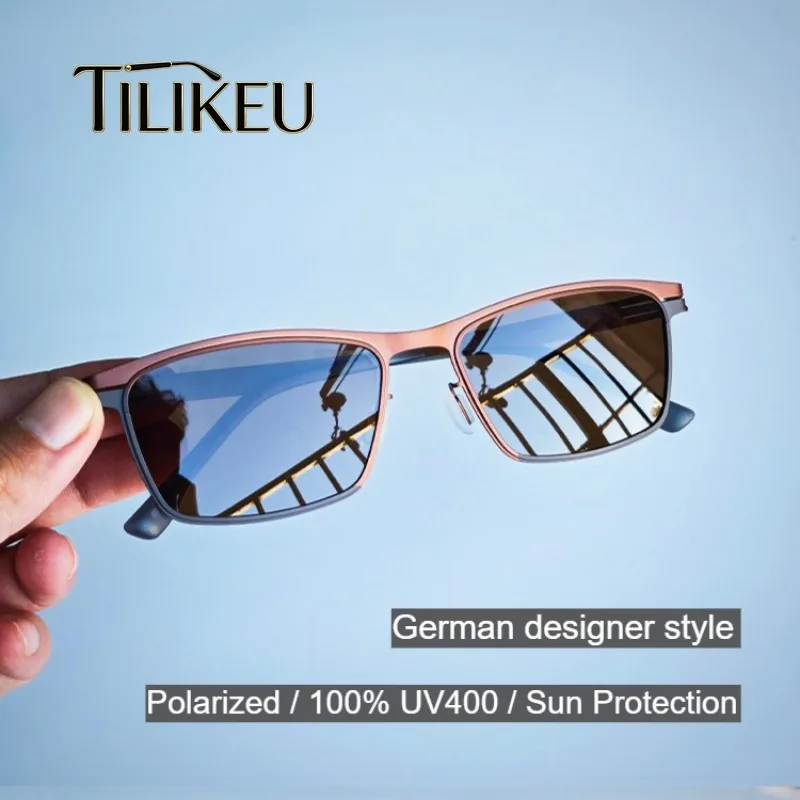 German Designer Replica Polarized Sunglasses For Men Vintage Square Outdoor Driving Fishing Shades UV400 Screwless Sun Glasses
