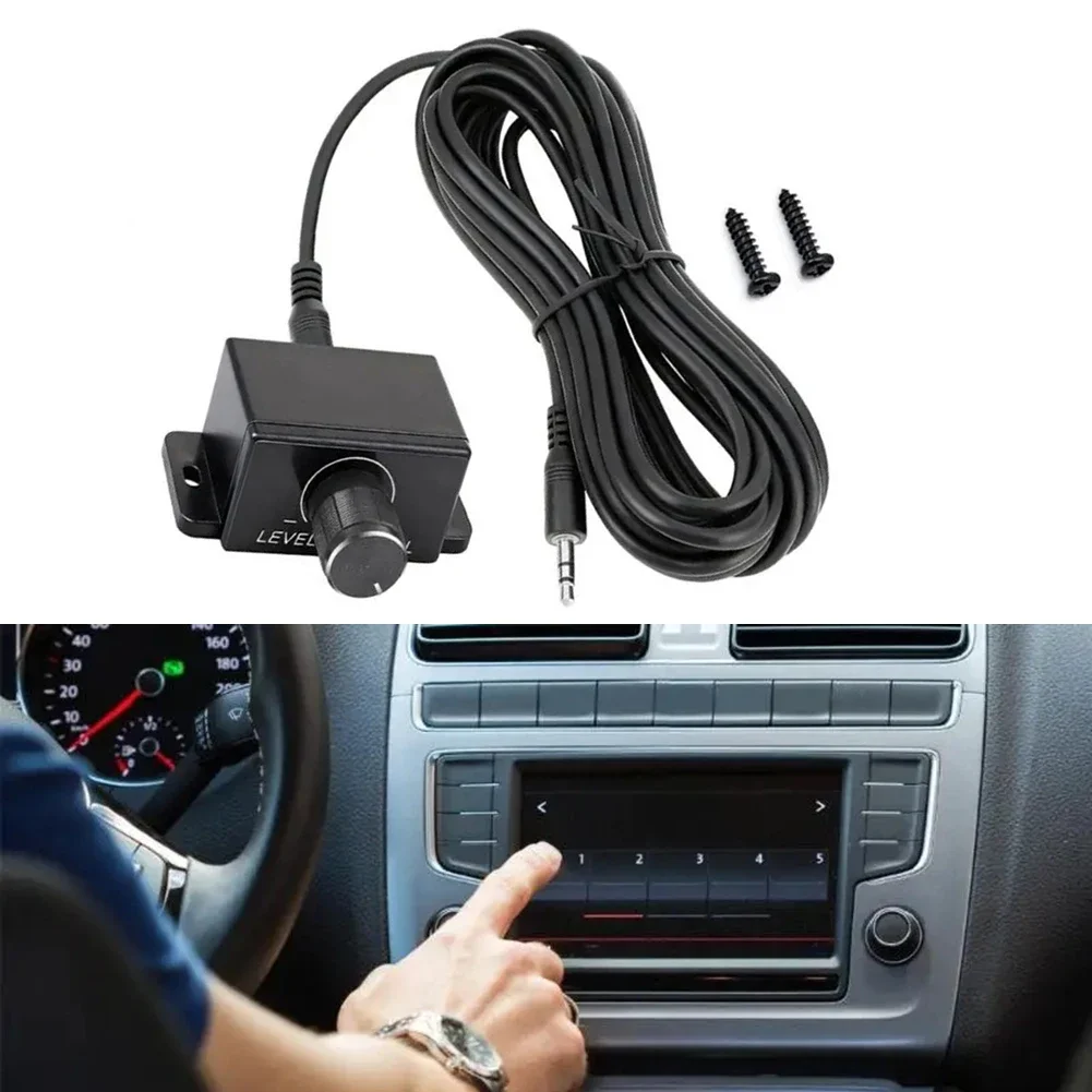 3.5mm Car For Subwoofer Audio Knob Controller With 5 Meter Cable For Balanced Bass Output Adjustment During Driving Conditions