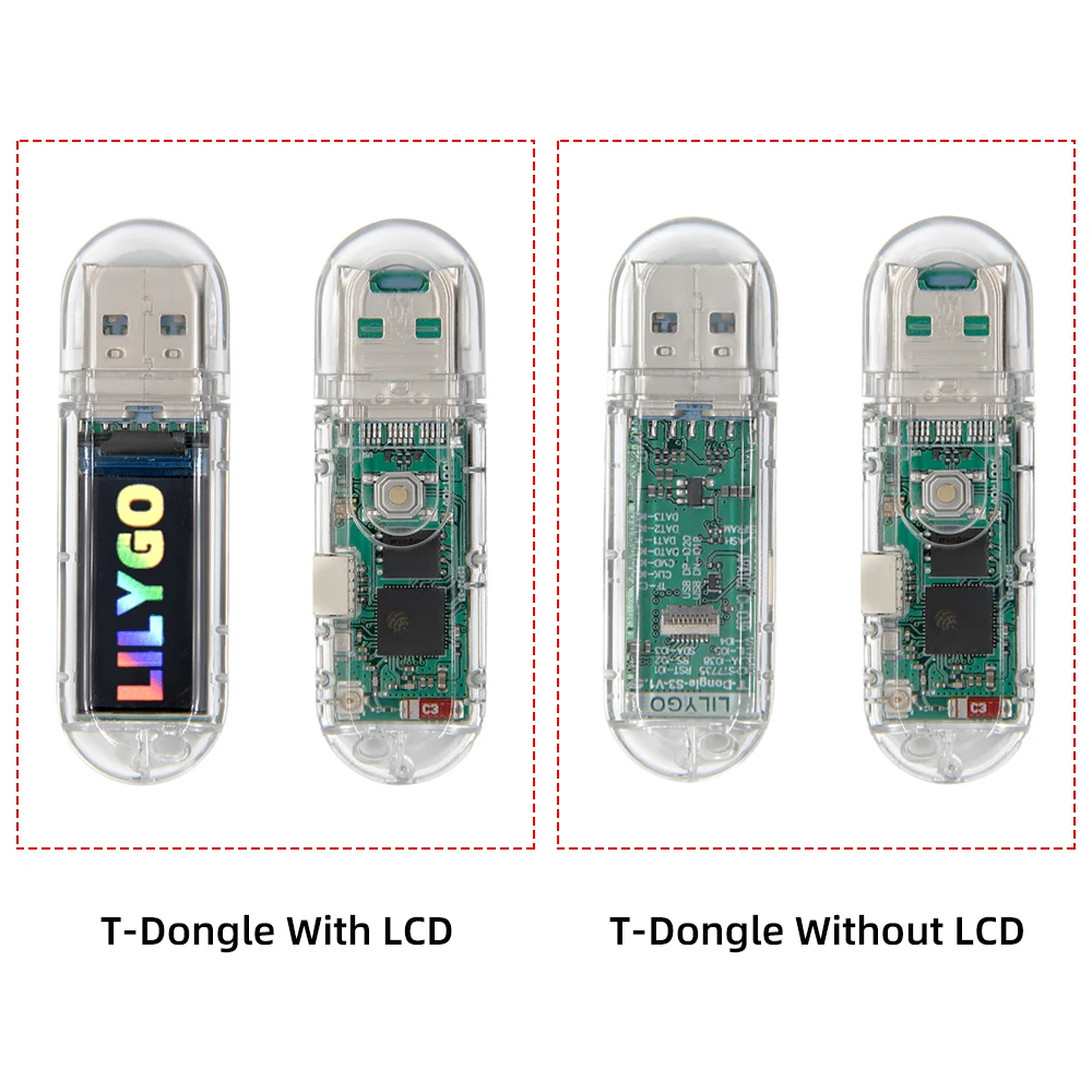 LILYGO® T-Dongle-S3 ESP32-S3 Development Board With Screen Dongle 0.96 inch ST7735 LCD Display Support WiFi Bluetooth TF Card