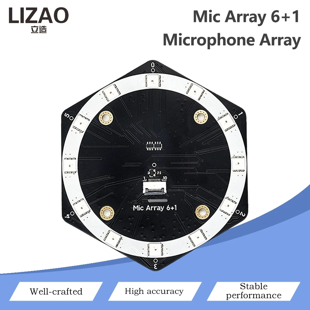 6+1 Microphone Array Module MA-USB8 Driver Board Sound Source Localization Beamforming Voice Recognition Module