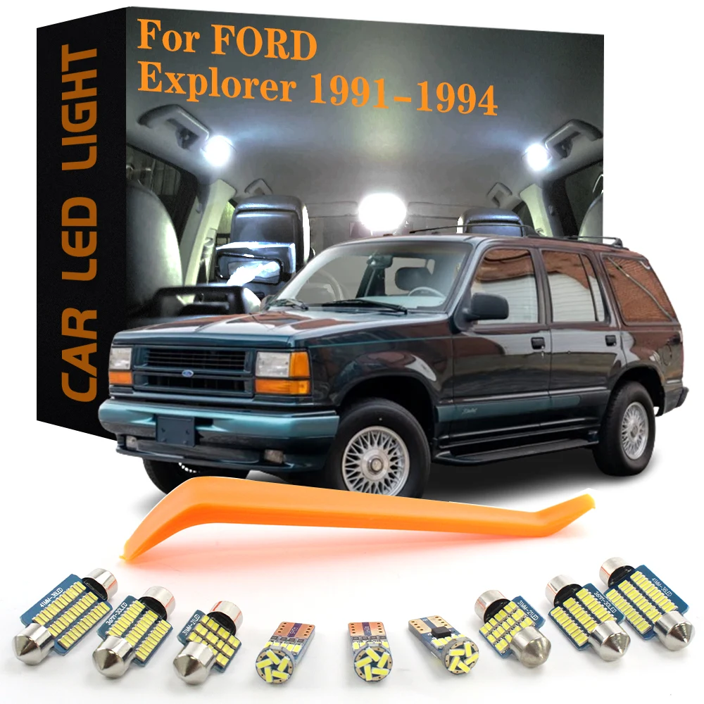 

13pcs Canbus Car Accessories LED Interior Lights For Ford Explorer 1991 1992 1993 1994 No Error Auto Dome Trunk Lamps Bulb Kit