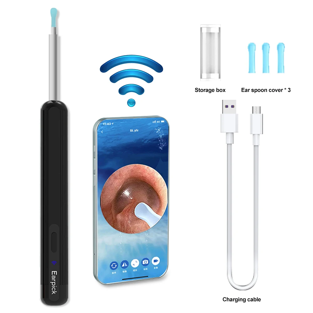 

New Wireless Visual Silicone Ear Spoon Endoscope Earpick HD 1080P Camera Ear Wax Remover Luminous Otoscope Ear Cleaning Tool