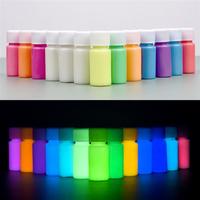 20g Bottle Fluorescent Pigment Long-Lasting Luminous Paints Auto Glow Glow In Dark Acrylic Paints For Artwork Party Supplies