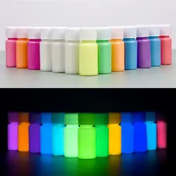 20g Bottle Fluorescent Pigment Long-Lasting Luminous Paints Auto Glow Glow In Dark Acrylic Paints For Artwork Party Supplies