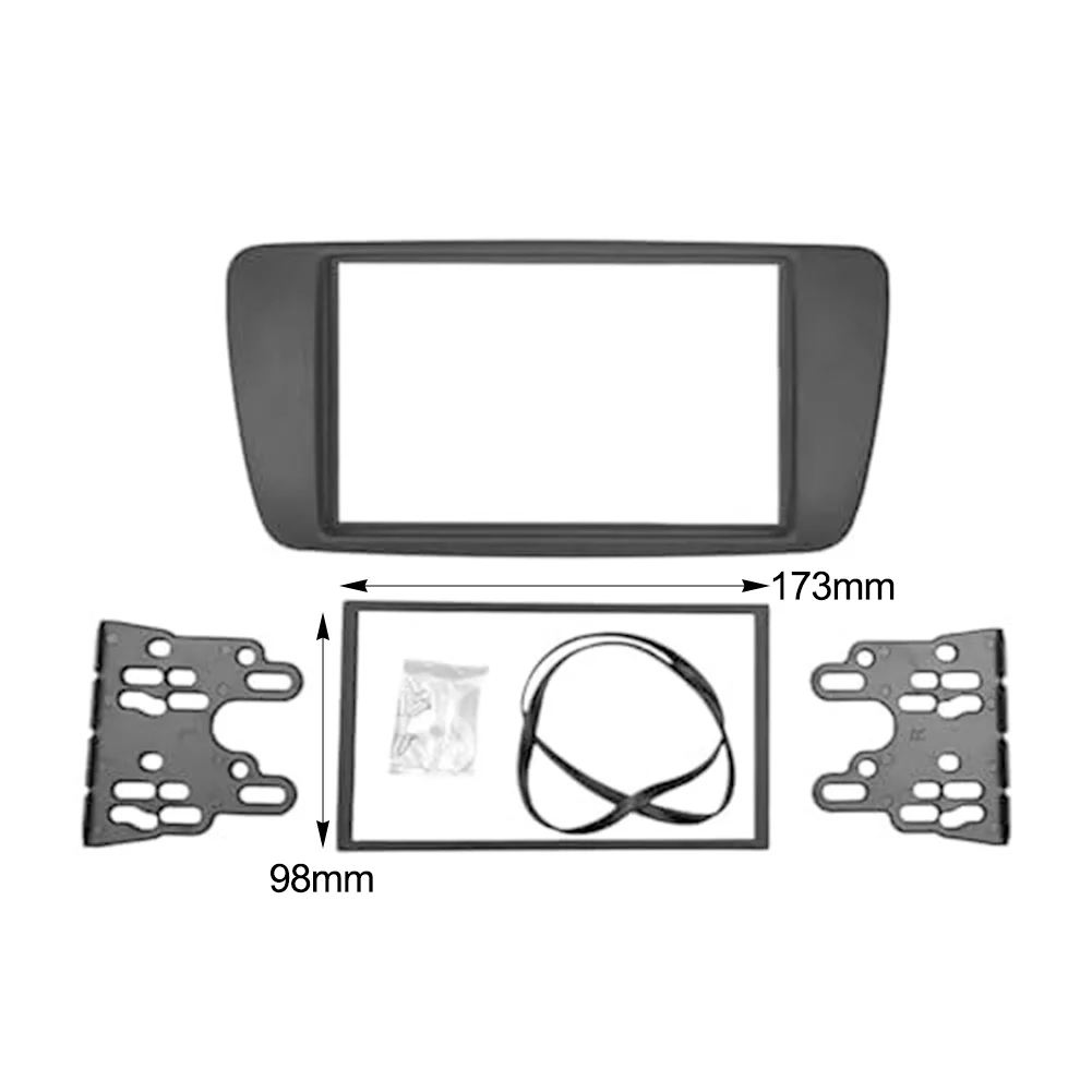 

2 DIN Adapter CD Trim Panel for SEAT For Ibiza 2008 2015 Car Stereo Interface with Rubber Ring and Support Parts