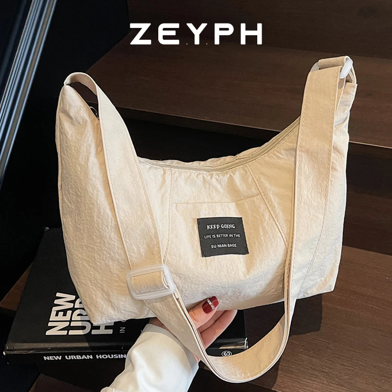 

Zeyph Simple Washed Nylon Bag Women s Four Season Dumpling Bag Shoulder Bag Handbag