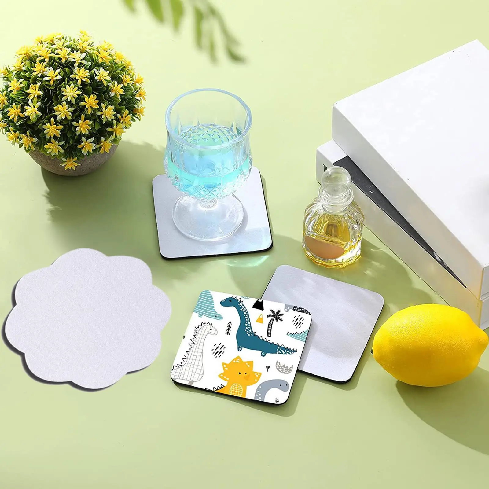 Heat Resistant Silicone Coasters Blank for Drinks Sublimation Car Cup Pad Non Slip Modern Coffee Tea Decor for Home Kitchen