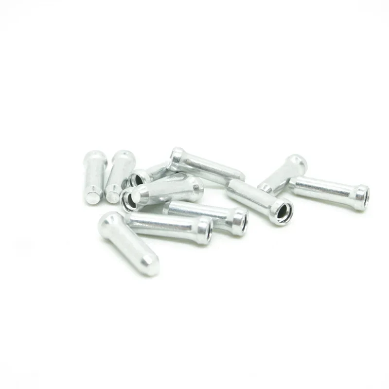 Vnlio50PCS bicycle brake shift cable end cap tip crimping silver aluminum alloy end cap mountain bike accessories