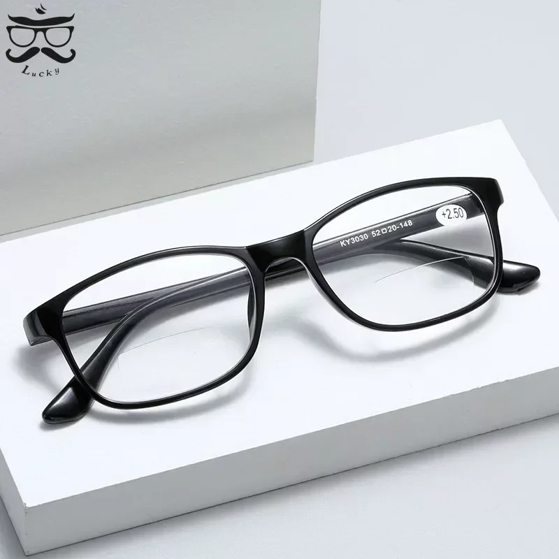 2024 New Men Women Bifocals Reading Glasses Bifocal Far Near Magnification Eyewear Presbyopic Glasses Ultralight Eyeglasses