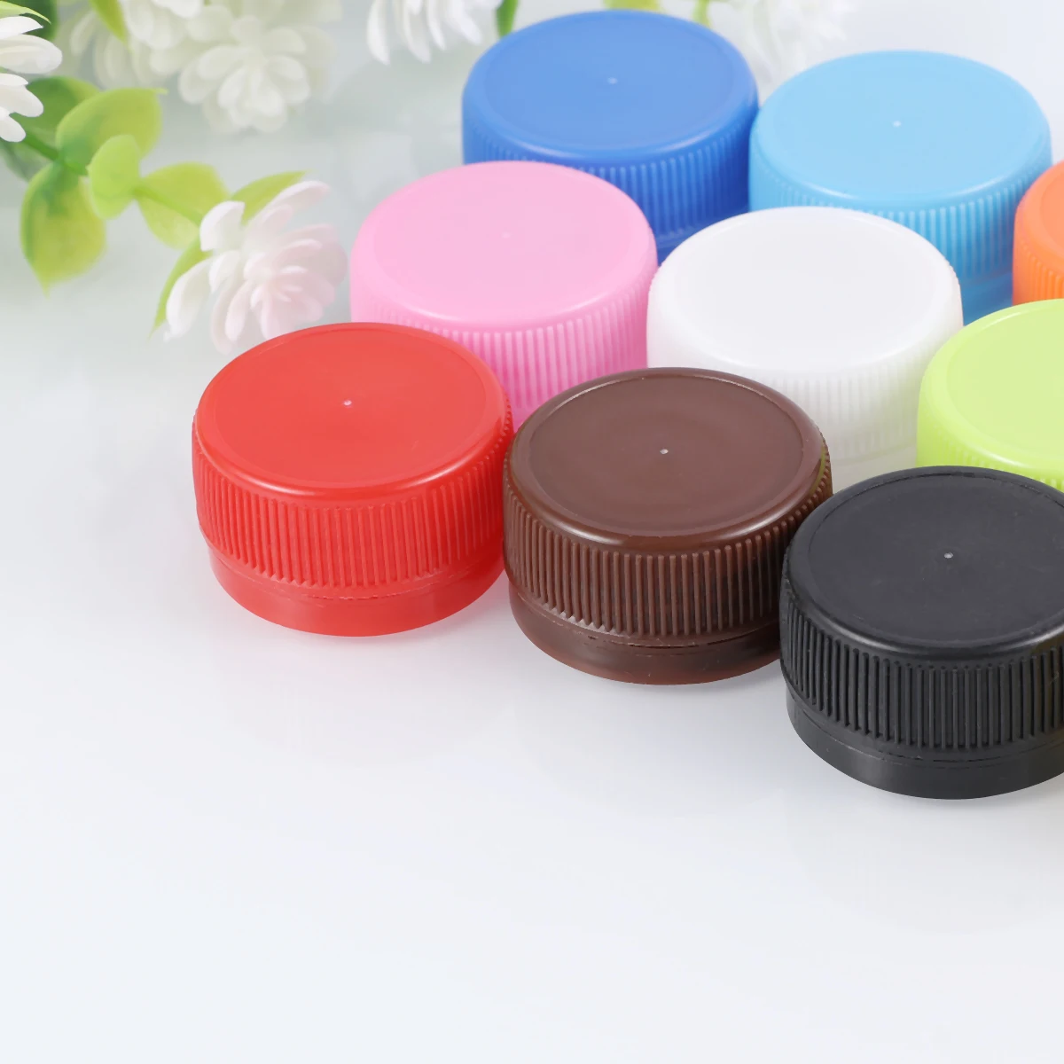 

100 Pcs Plastic Bottle Caps Reusable Kids Handwork Art Class Educational Toy Safe Non Toxic Odorless Eco Friendly DIY Craft