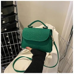 Women's Felt Shoulder Bag Ladies Handbags Luxury Designer 2023 New Fashion Alligator Pattern Square Crossbody Bag Messenger Bag