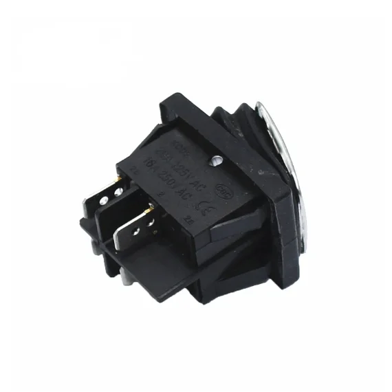 Impermeável barco-Shaped Rocker Switch, superfície de aço inoxidável, 4 pinos de 2 velocidades com luzes LED, interruptor de alta corrente, 20A, KCD4