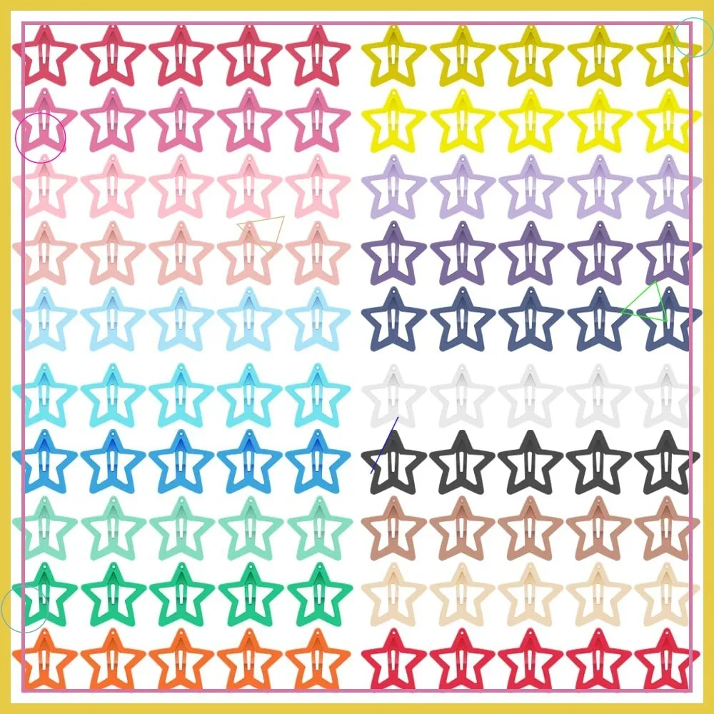 

Набор из 100 металлических заколок для волос для девочек, малышей и детей – забавные звездные узоры для тонких и густых волос