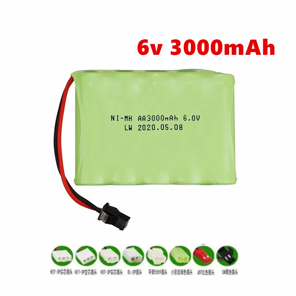 6v 3000mah NiMH Battery For Rc toys Cars Tanks Robots Boats Guns 6v 2400mAh Rechargeable Battery Ni-MH AA Battery Pack 1Pcs