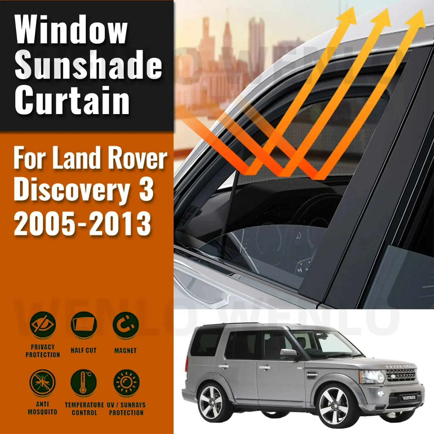 For Land Rover Discovery 3 2005-2012 Magnetic Car Sunshades Front Rear Windshield Blind Curtain Baby Side Window Sun Shade Visor